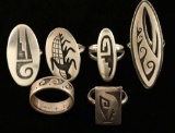 Lot of 6 Hopi Rings