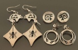 Lot of 5 Hopi Sterling earrings