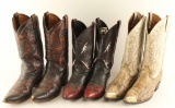 (3) Pairs of Men's Leather Cowboy Boots