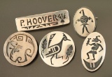 Lot of 5 Hopi Sterling Pins
