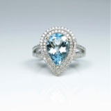 Santa Maria Blue Aquamarine and Diamond Ring