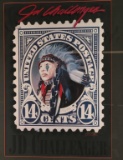 Art Print of 14 Cent Indian Stamp