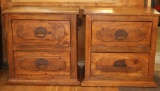 Lot of (2) Rustic Pine Side Tables
