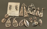 Lot of 8 Pairs of Sterling Hopi Earrings
