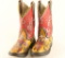 Pair of Handpainted Teri Freeman Boots