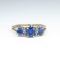 Vivid Blue Tanzanite and Diamond Ring