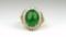 Extraordinary Green Jade and Diamond Ring