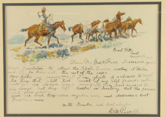 Charles Russell Lithograph Letter