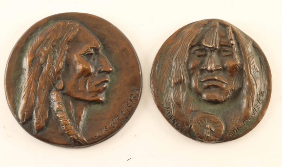 Lot of (2) Joe Beeler Bronze Restrikes
