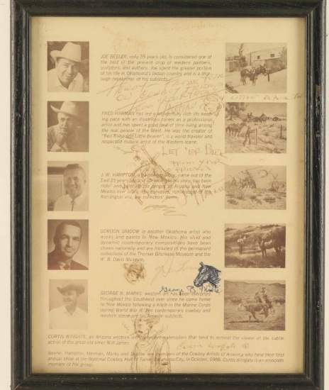 Framed Arizona Western Artist Book Page