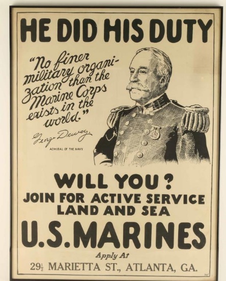 Rare Original Marine Corp Recruiting Poster