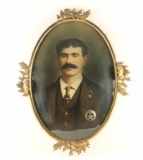 Antique Portrait of man with badge