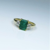 Beautiful Classic Emerald and Diamond Ring