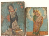 Pair of Retablos on Tin