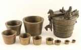 Set of European bronze weights.