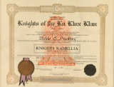 Ku Klux Klan Certificate