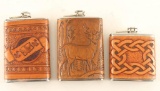 Lot of (3) Leather Flasks
