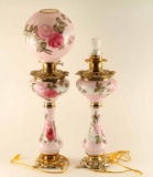 Lot of (2) Victorian Style Hurricane Lamps
