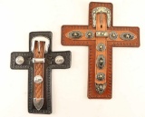 Lot of (2) Leather Crosses
