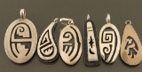 Lot of 6 Hopi Sterling Pendants