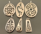 Lot of 6 Sterling Hopi Pendants