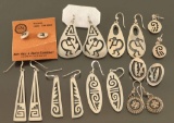 Lot of 10 Hopi Sterling Earrings