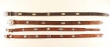 Lot of (4) Leather Belts