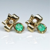 Gorgeous Columbian Emerald and Diamond Earring