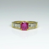 Vivid Contemporary Ruby and Diamond Ring