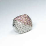 Designer Style Pink Sapphire and Diamond Ring