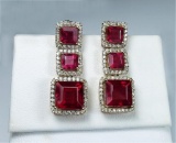 Exquisite Ruby and Diamond Designer Earrings