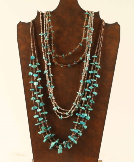 Lot of 3 Navajo Turquoise Necklaces