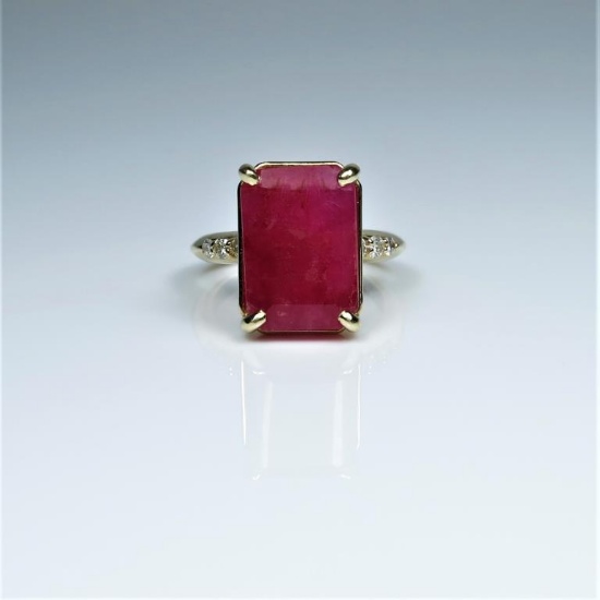Pretty Ruby and Diamond Ring