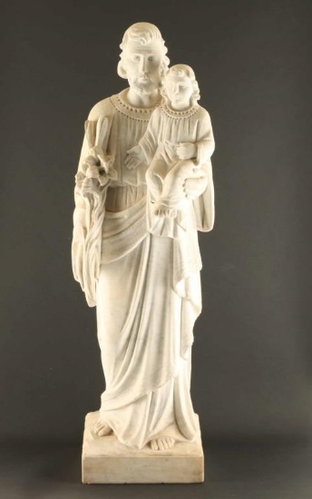 Antique Sculpture of Joseph & Jesus
