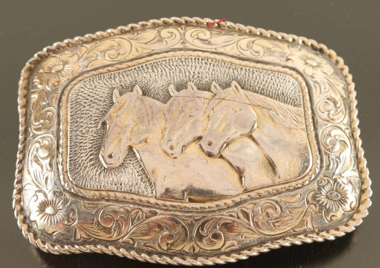 San Carlos Crumine Horsehead Belt Buckle