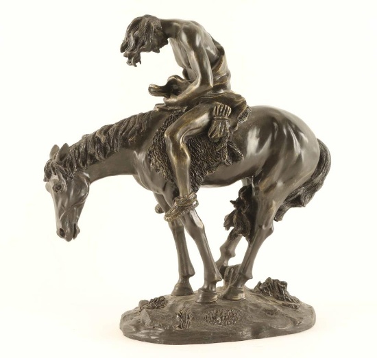 Mixed Media "End of Trails" Statue