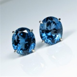 Stunning London Blue Topaz Earrings featuring