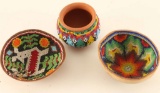 Lot of (3) Native American Beaded Vessels