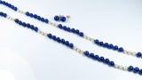 Gorgeous Lapis Lazuli and Pearl Necklace