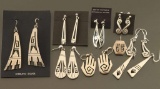 Lot of 8 pairs of Sterling Hopi Earrings