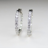 STUNNING Extra Fine Diamond Loop design Earrings