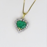 Beautiful Heart Shaped Emerald and Diamond