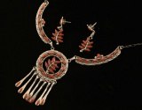 Zuni Coral Necklace & Earrings