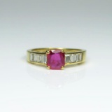 Extra Fine Natural Ruby and Diamond Ring