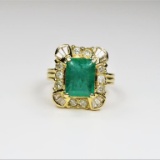 Gorgeous Emerald and Diamond Ring