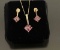 Delicate Pink Sapphire Pendant & Earrings Set