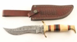 Fixed Blade Damascus Knife W/Sheath