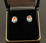 Oval Fire Topaz Studs