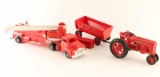 McCormick Tractor & Unmarked Fire Truck Toys