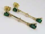 High Quality Emerald and Diamond Earrings